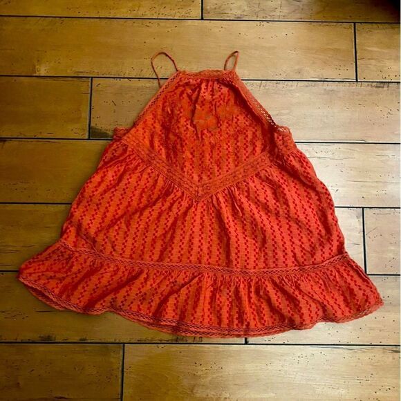 Free People Intimately Elisa Lace Tunic Top Paprika Orange Size Small NWT - Picture 2 of 6